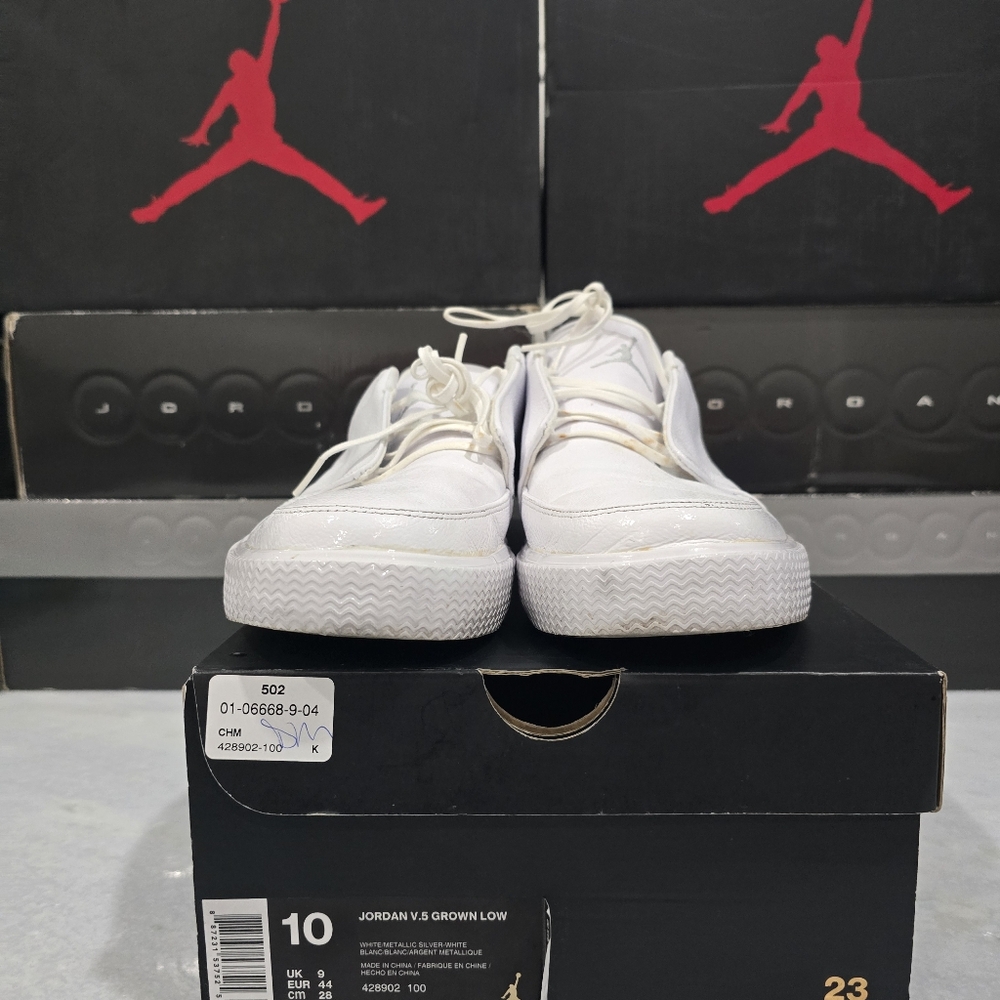 This is a Nike Jordan V.5 Grown Low in white